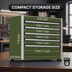 Compact metal tool box organizer dimensions - 8.6 x 4.6 x 8.1 inches desktop size