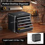 Compact metal tool box organizer dimensions - 8.6 x 4.6 x 8.1 inches desktop size
