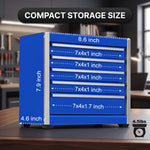 Compact metal tool box organizer dimensions - 8.6 x 4.6 x 8.1 inches desktop size