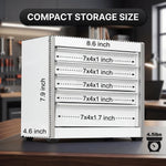 Compact metal tool box organizer dimensions - 8.6 x 4.6 x 8.1 inches desktop size