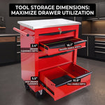 Tool box organizer drawer close-up showing EVA liner and non-slip foot pad