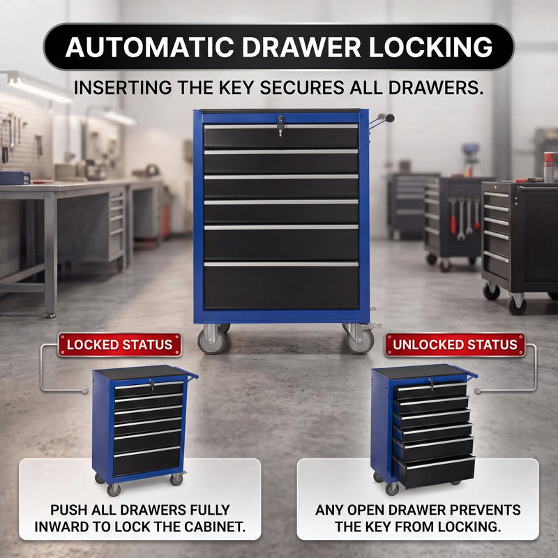 Tool box organizer drawer close-up showing EVA liner and non-slip foot pad