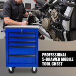 Metal tool box organizer with bottom drawer open on a desk - smooth-slide drawer tracks