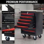 Compact tool box organizer shown in vanity, desk, garage, and studio settings