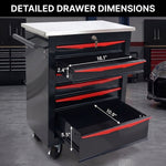 Steel tool box organizer compared to a fabric tool bag - feature comparison chart