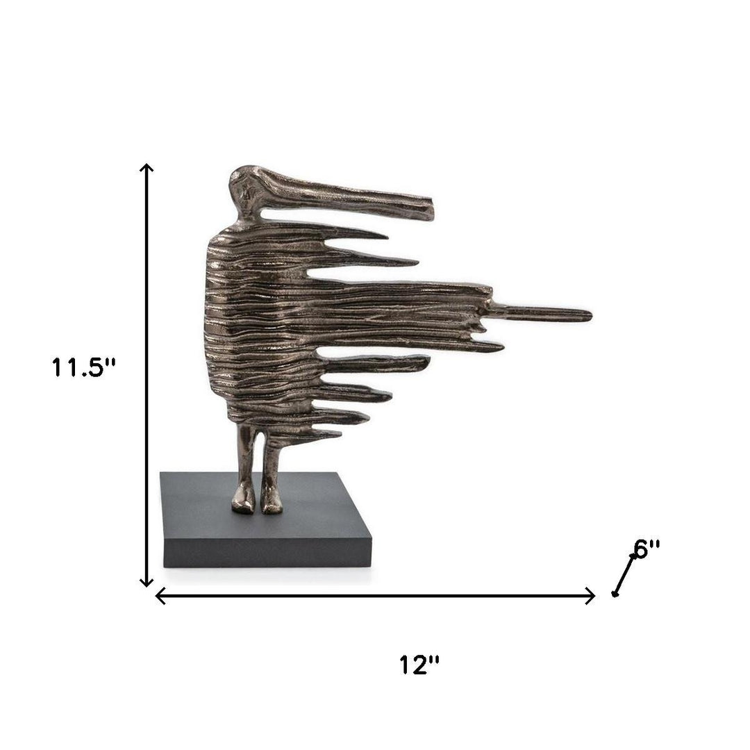 12" Bronze Aluminum Blown Away Woman Tabletop Sculpture