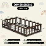 Full size Montessori floor bed dimensions 56.5 by 77 by 17.5 inches with bed slats included