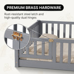 Montessori floor bed with safety rails shown as a cozy space for rest and play