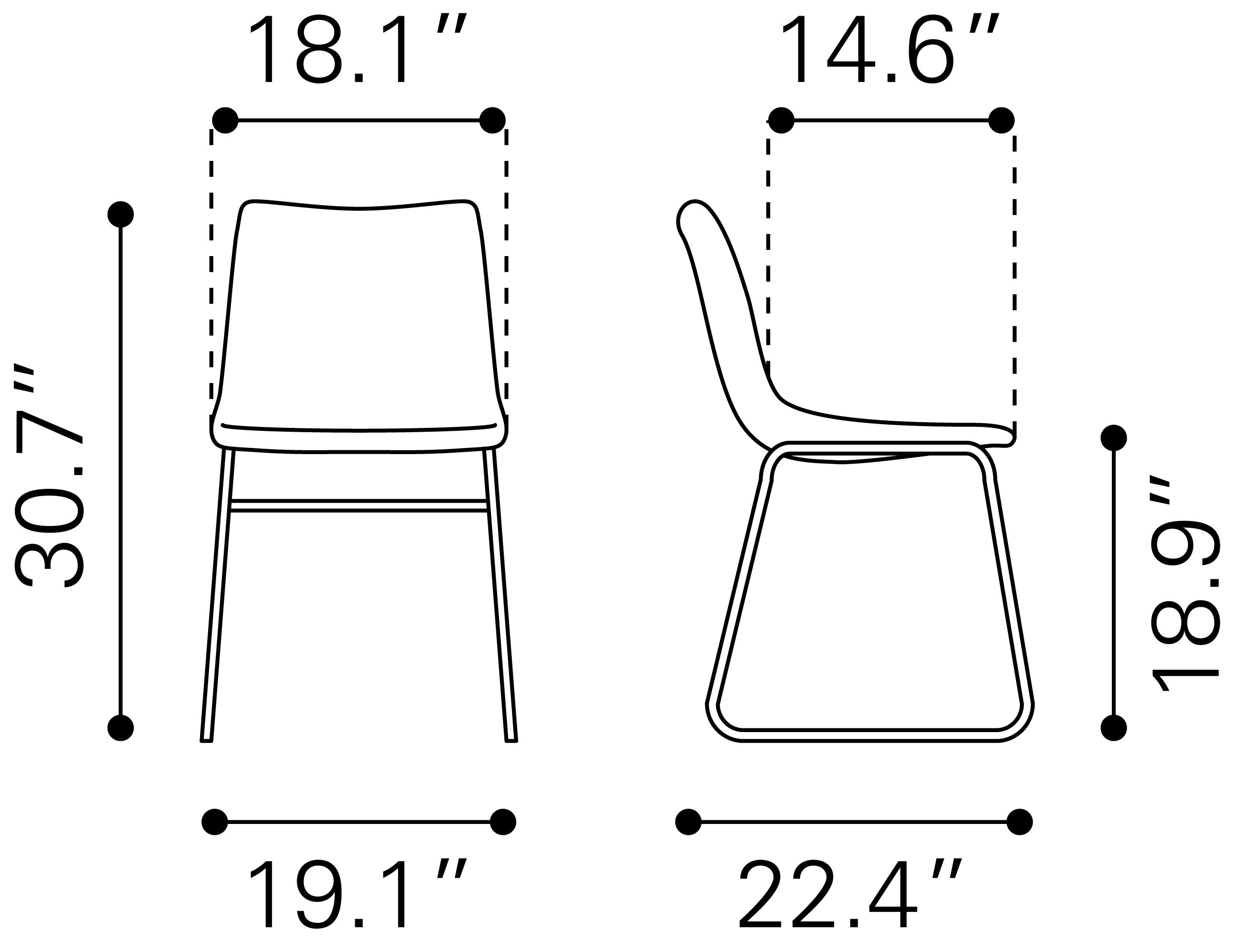 Smart Dining Chair (Set of 2) Burnt Orange