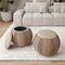 Handwoven  Storage Ottoman – Eco-Friendly Hideaway | Brown Accent Bench | Trufairs