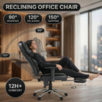 Adjustable ergonomic headrest with 3.9-inch vertical range shown in three positions