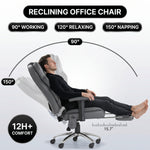 Adjustable ergonomic headrest with 3.9-inch vertical range shown in three positions