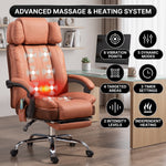 Infographic of the chair's vibration massage and heating system settings