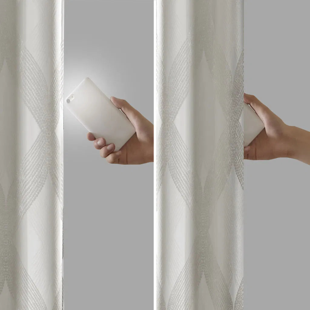 Ogee Knitted Jacquard Total Blackout Curtain Panel(Only 1 Pc Panel)
