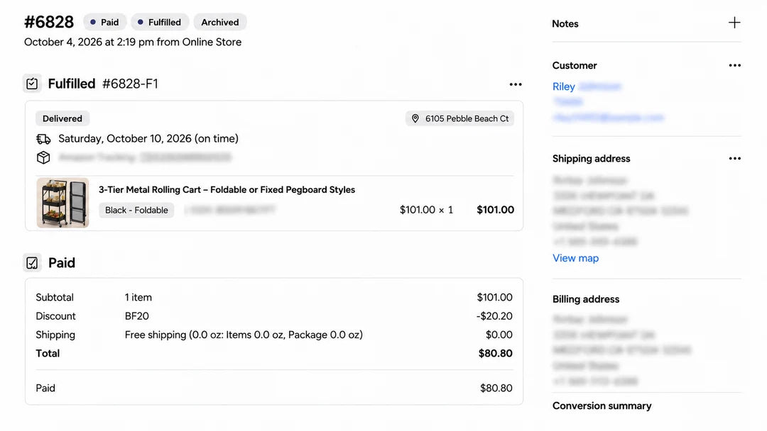 3-Tier Metal Rolling Cart – Foldable or Fixed Pegboard Style customer review screenshot 2