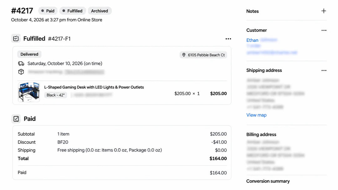 L-Shaped Gaming Desk with LED Lights & Power Outlets customer review screenshot 2