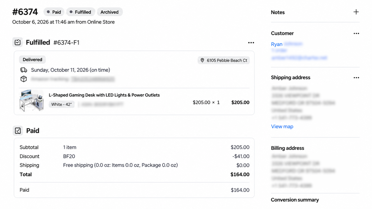 L-Shaped Gaming Desk with LED Lights & Power Outlets customer review screenshot 4