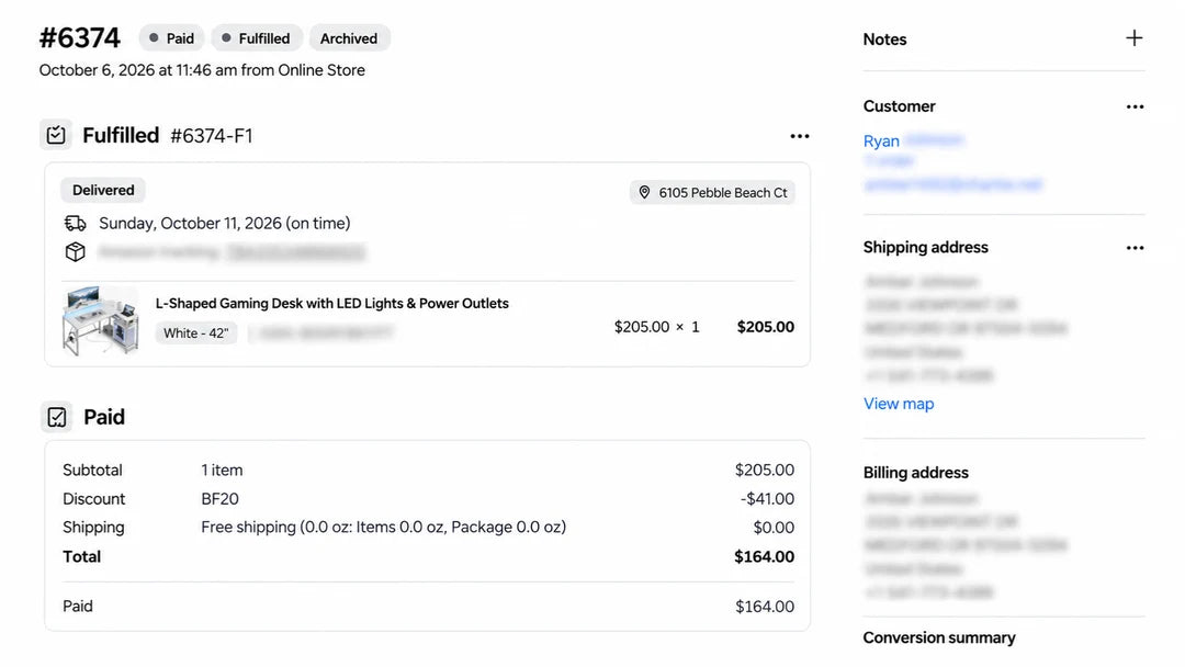 L-Shaped Gaming Desk with LED Lights & Power Outlets customer review screenshot 4