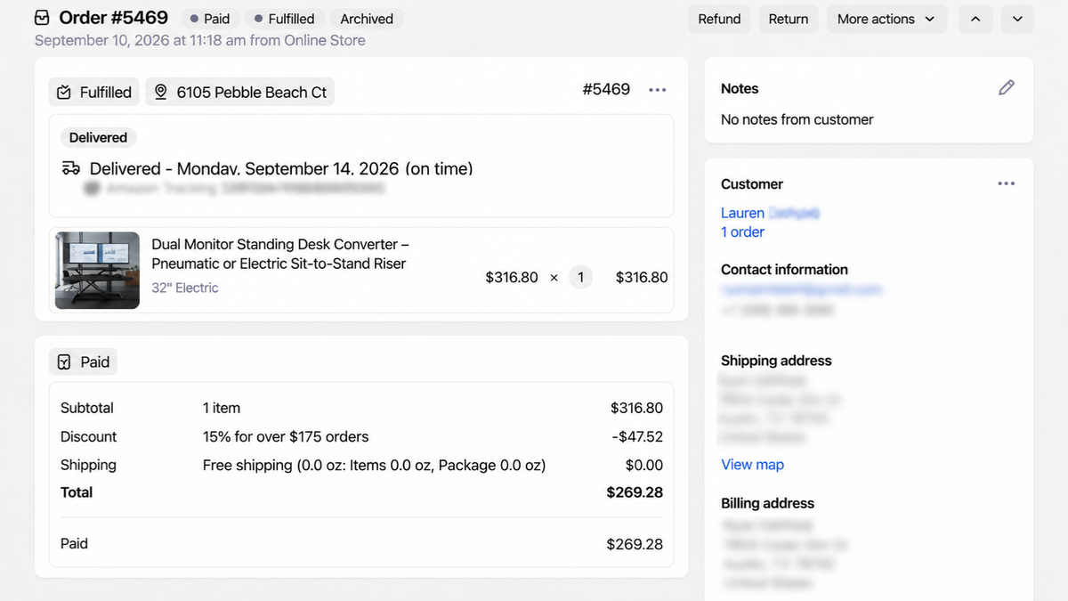 Dual Monitor Standing Desk Converter – Pneumatic or Electric Sit-to-Stand Riser customer review screenshot 4