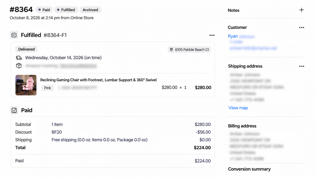 Reclining Gaming Chair with Footrest, Lumbar Support & 360° Swivel customer review screenshot 6