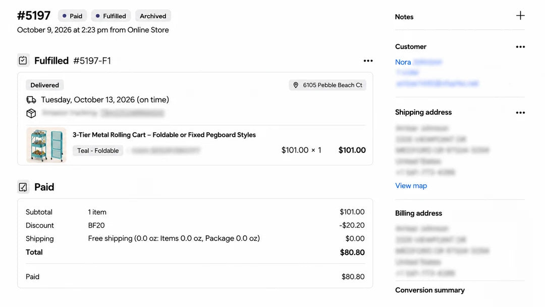3-Tier Metal Rolling Cart – Foldable or Fixed Pegboard Style customer review screenshot 6