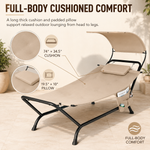 Dimension diagram of the navy outdoor chaise lounger, 95.5 by 40.5 by 53 inches with 350 lb capacity
