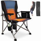 Black oversized padded camping chair for big and tall adults with cup holder, carry bag and 550 lb capacity