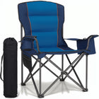 Black oversized padded camping chair for big and tall adults with cup holder, carry bag and 550 lb capacity