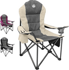 Oversized padded camping chair with high backrest outdoors