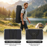 Close-up composite showing the chair's anti-slip foot mat, side cup holder, and convenient side pocket