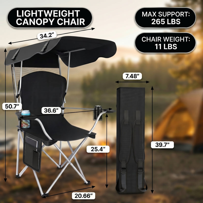Product dimensions diagram for the oversized folding camping chair showing dimensions