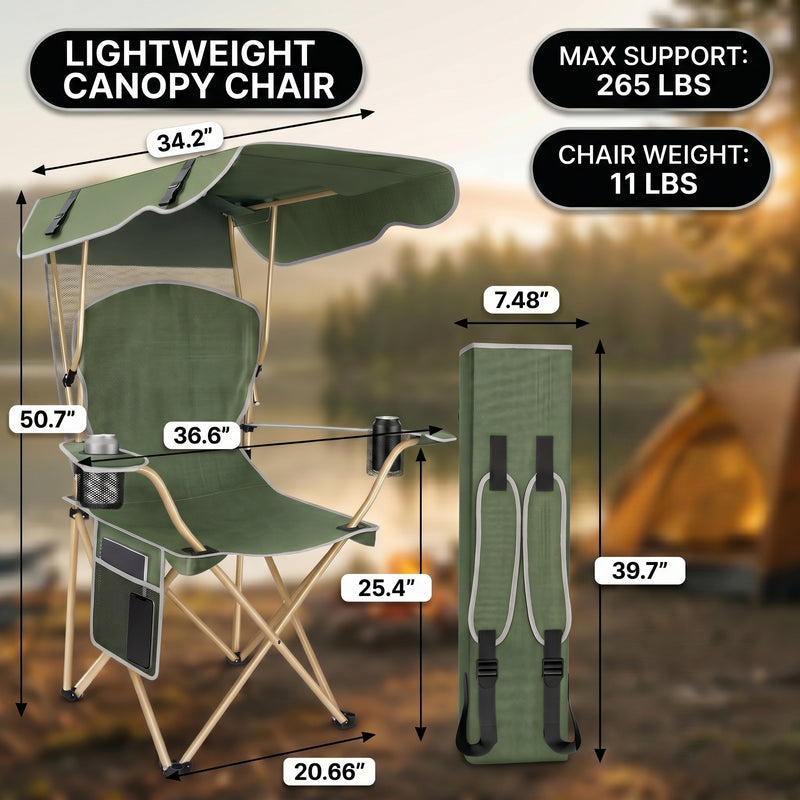 Product dimensions diagram for the oversized folding camping chair showing dimensions