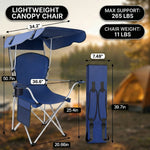 Product dimensions diagram for the oversized folding camping chair showing dimensions