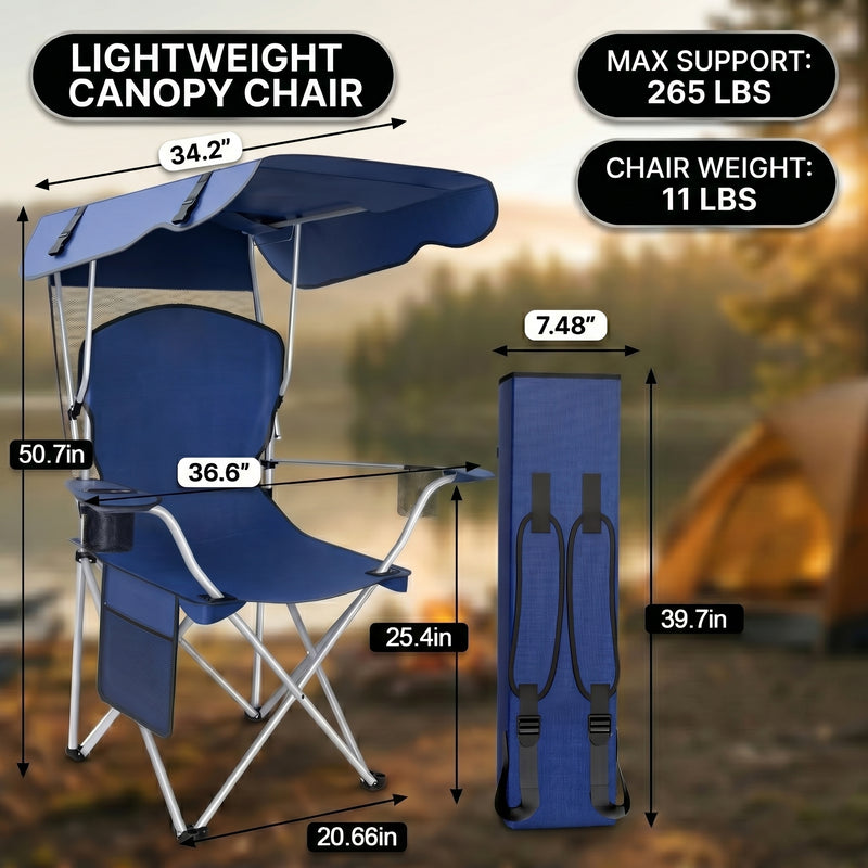 Product dimensions diagram for the oversized folding camping chair showing dimensions