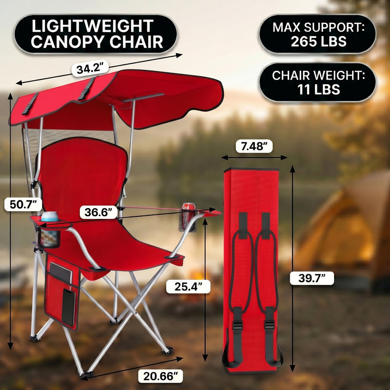 Product dimensions diagram for the oversized folding camping chair showing dimensions