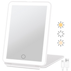 Pearl white large LED makeup mirror with 80 lights and rechargeable battery