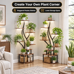 Grow light feature graphic showing cord length - timer settings and adjustable dimming