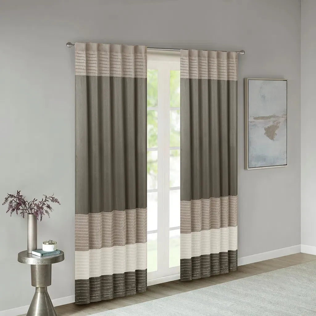 Polyoni Pintuck Curtain Panel(Only 1 Pc Panel)
