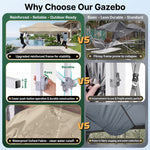 Six-step no-tools setup guide for the pop-up screen gazebo