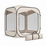 Brown 6x6 pop-up screen tent gazebo with mesh walls and grey carry bag
