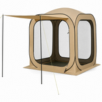 Brown 6x6 pop-up screen tent gazebo with mesh walls and grey carry bag
