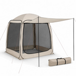 Brown 6x6 pop-up screen tent gazebo with mesh walls and grey carry bag