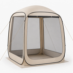 Brown 6x6 pop-up screen tent gazebo with mesh walls and grey carry bag