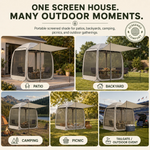 Pop-up screen tent used for camping, backyard, picnic, park and beach
