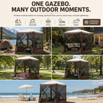 Pop-up screen tent used for camping, backyard, picnic, park and beach