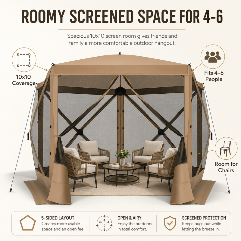 Five uses for the screen gazebo: camping, backyard, patio, picnic and outdoor party