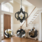 French Country Wood Chandelier, 6-Light Farmhouse Pendant Light Fixture with 28" Adjustable Chain for Kitchen Foyer Hallway, Bulb Not Included