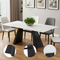 Inky Dining Table White – Elegant Faux Marble & Steel Dining Table | Dining Room Furniture | Trufairs