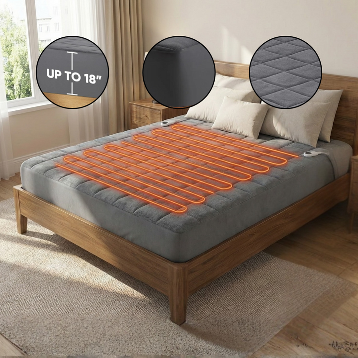 Coral Fleece Electric Heating Bed Cover with 10 Adjustable Heat Settings for Customized Warmth | Trufairs