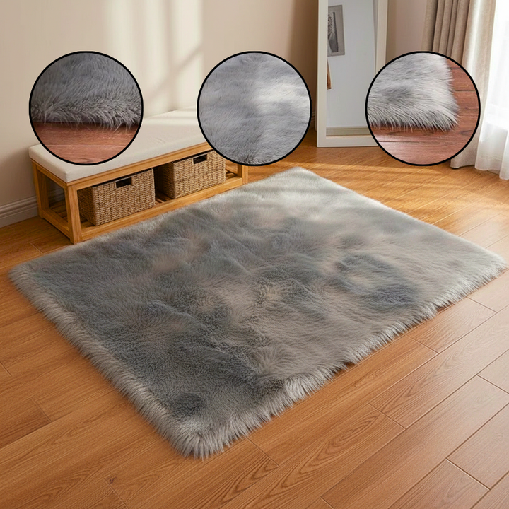 Long Imitation Wool Plush Rug – Cozy Soft Accent Carpet | Bedroom & Living Room Decor | Trufairs